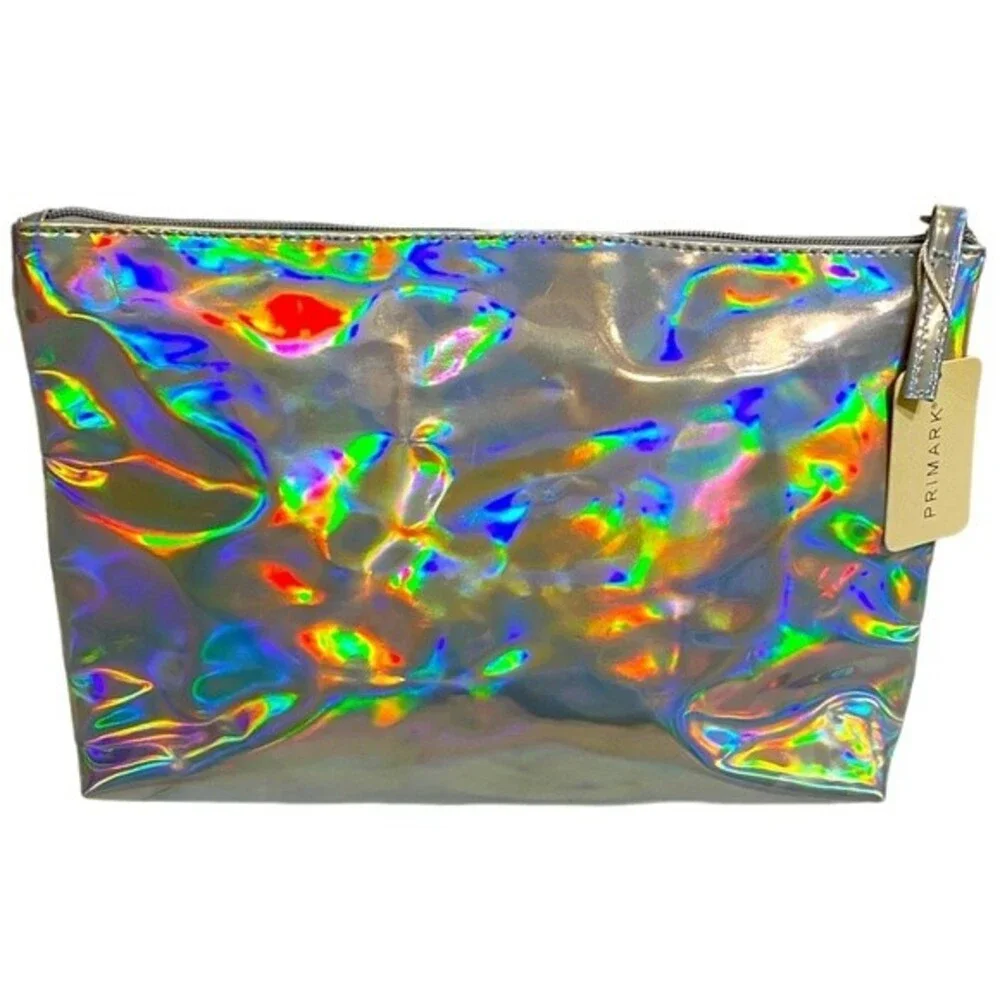 Primark Metallic Iridescent Nylon Zip Pouch
